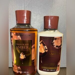 Bath & Body Works Chocolate Amber Body Wash and Lotion Collection
